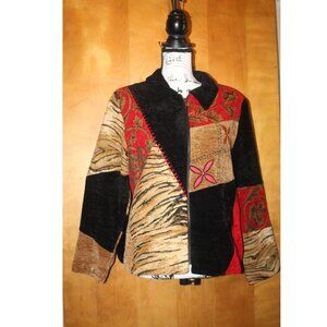 Julia Kim Vintage Petite Large Tapestry Patchwork Jacket Size PL